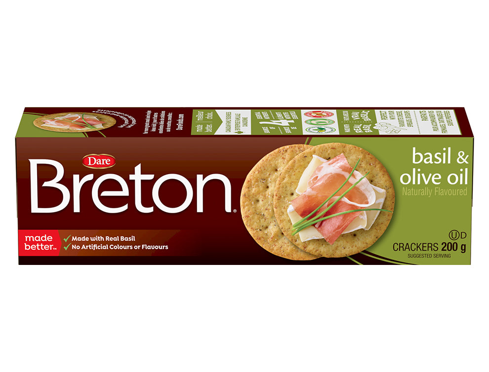 Breton Basil & Olive Oil Crackers 200g