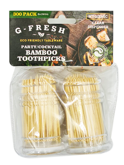 G Fresh Bamboo Toothpicks 2x150 Pack