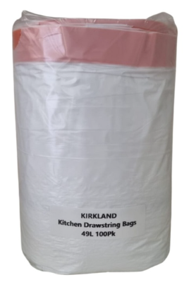 Kirkland Kitchen Drawstring Bags 49L