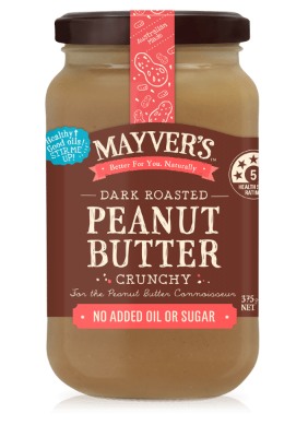 Mayvers Dark Roasted Crunchy Peanut Butter 375gm