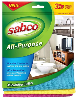 Sabco Microfibre Cloths 3pk