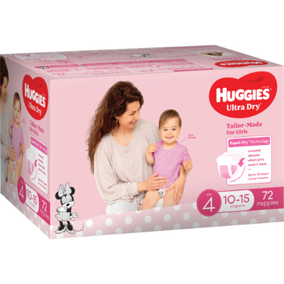 Huggies Girls Nappies Size 4 (10-15kg) 72 pack