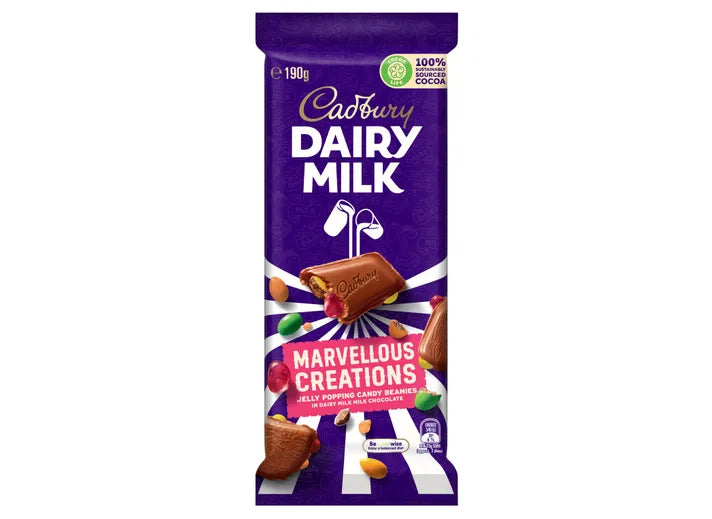 Cadbury Dairy Milk Marvellous Creations Jelly Popping Candy Chocolate Block 190g