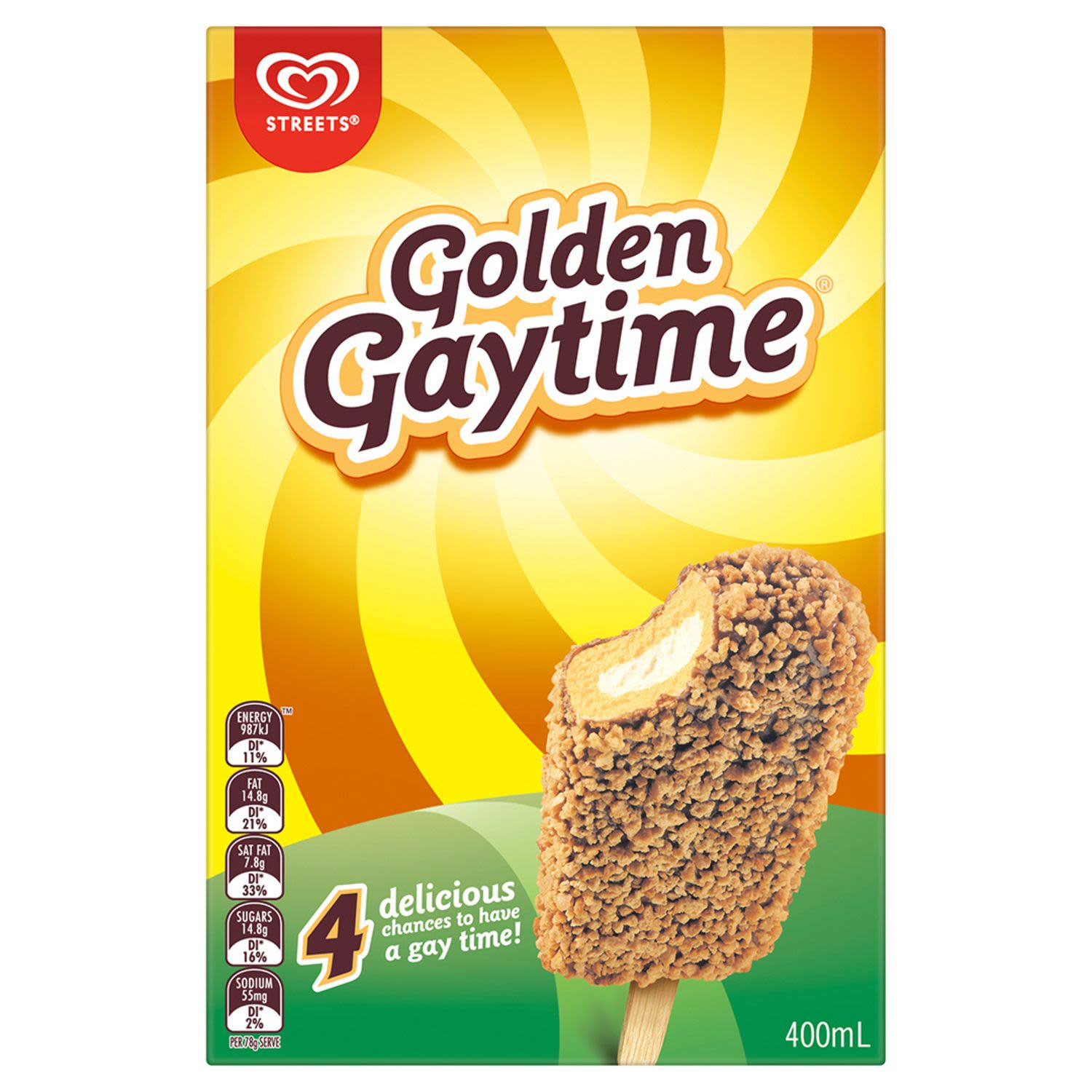 Golden Gaytime Ice Cream Sticks 4 pack