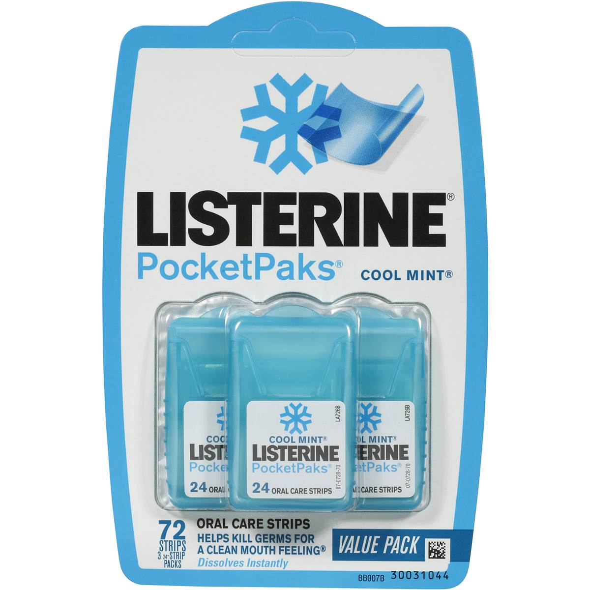 Listerine Pocket Paks Cool Mint 72pk