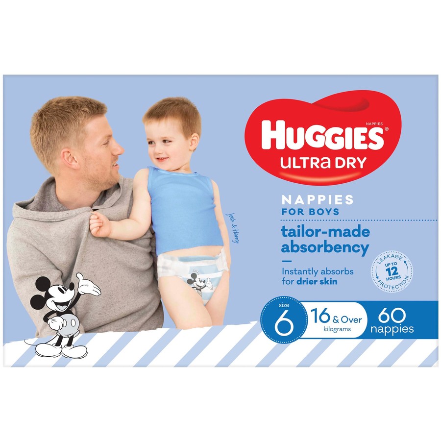Huggies Boys Nappies Size 6 (16kg+) 60 Pk