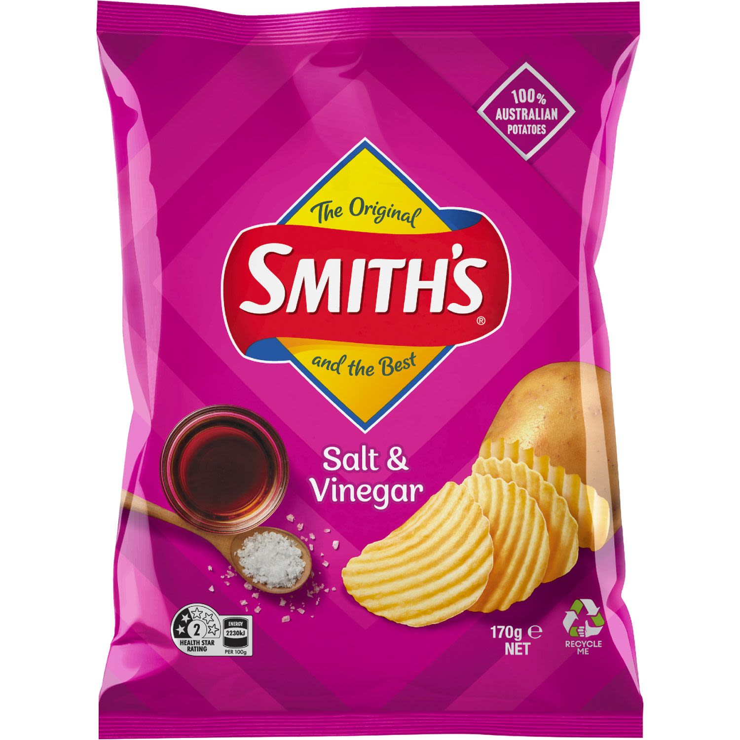 Smiths Potato Chips Salt & Vinegar 170gm
