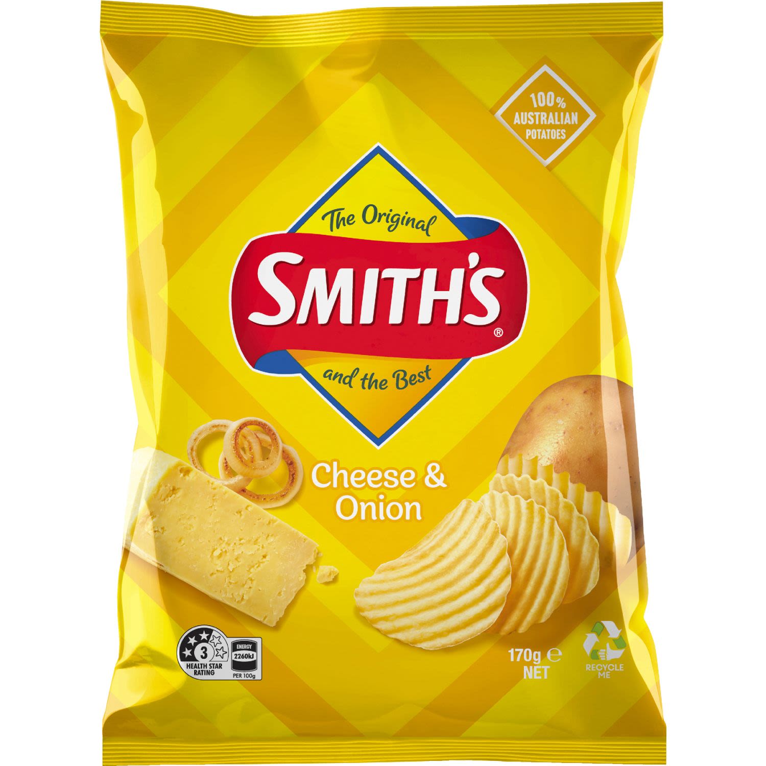 Smiths Potato Chips Cheese And Onion 170gm
