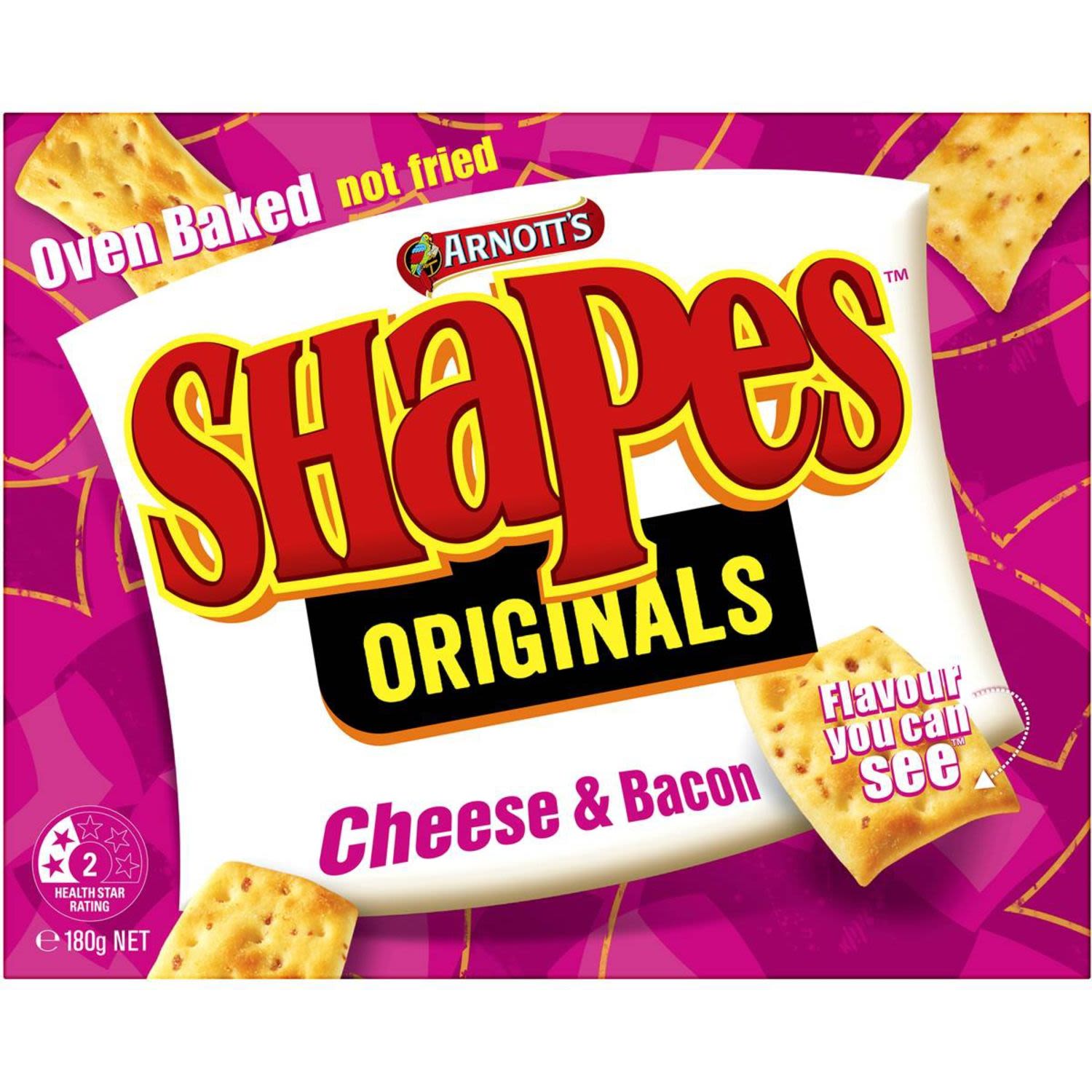 Arnotts Shapes Cheese & Bacon 180gm