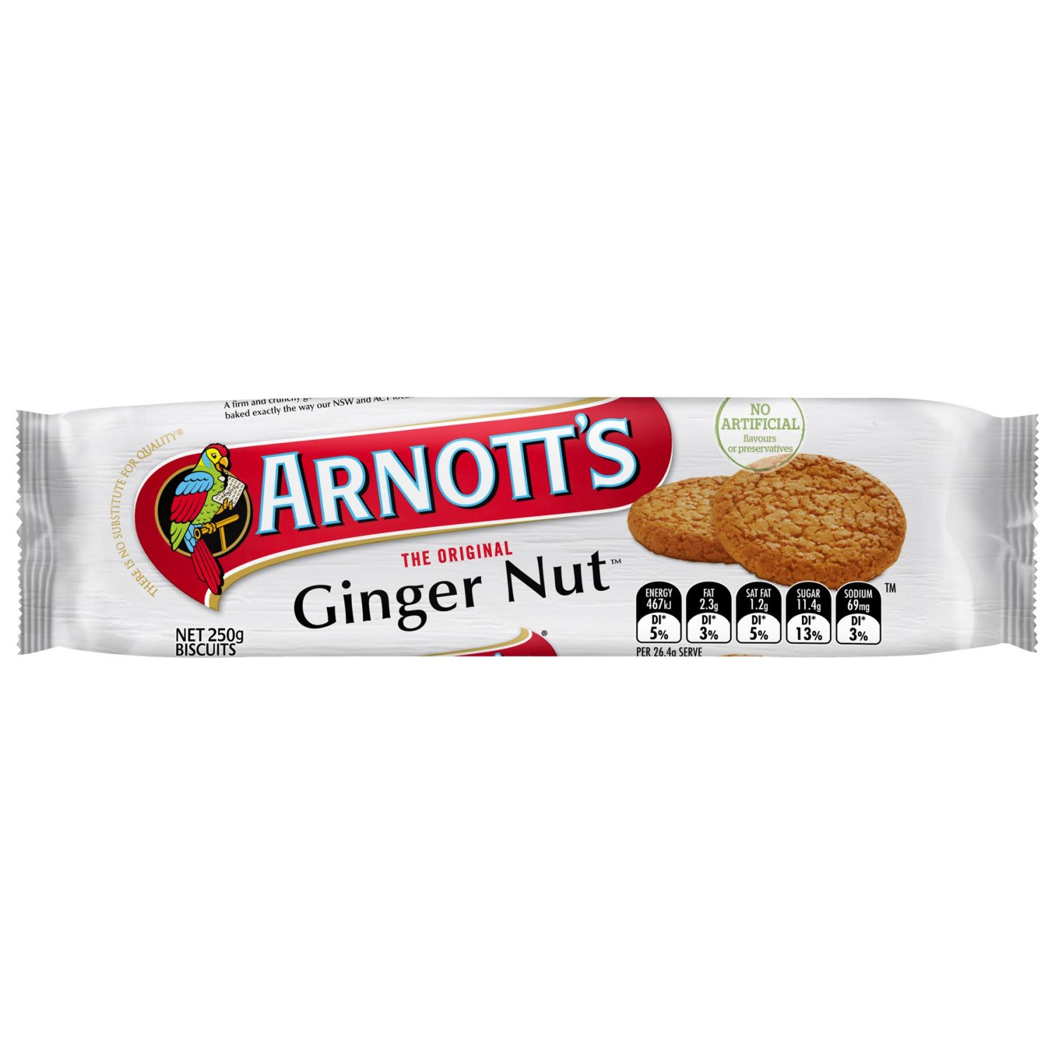 Arnotts Ginger Nut Biscuits 250gm