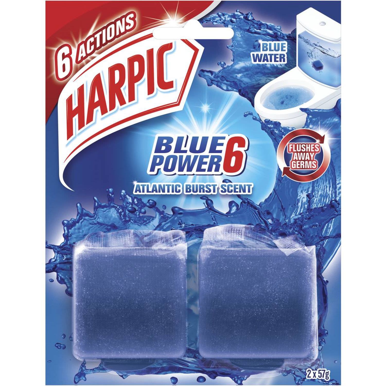 Harpic Active Blue Atlantic Burst Cistern Block 2 pack