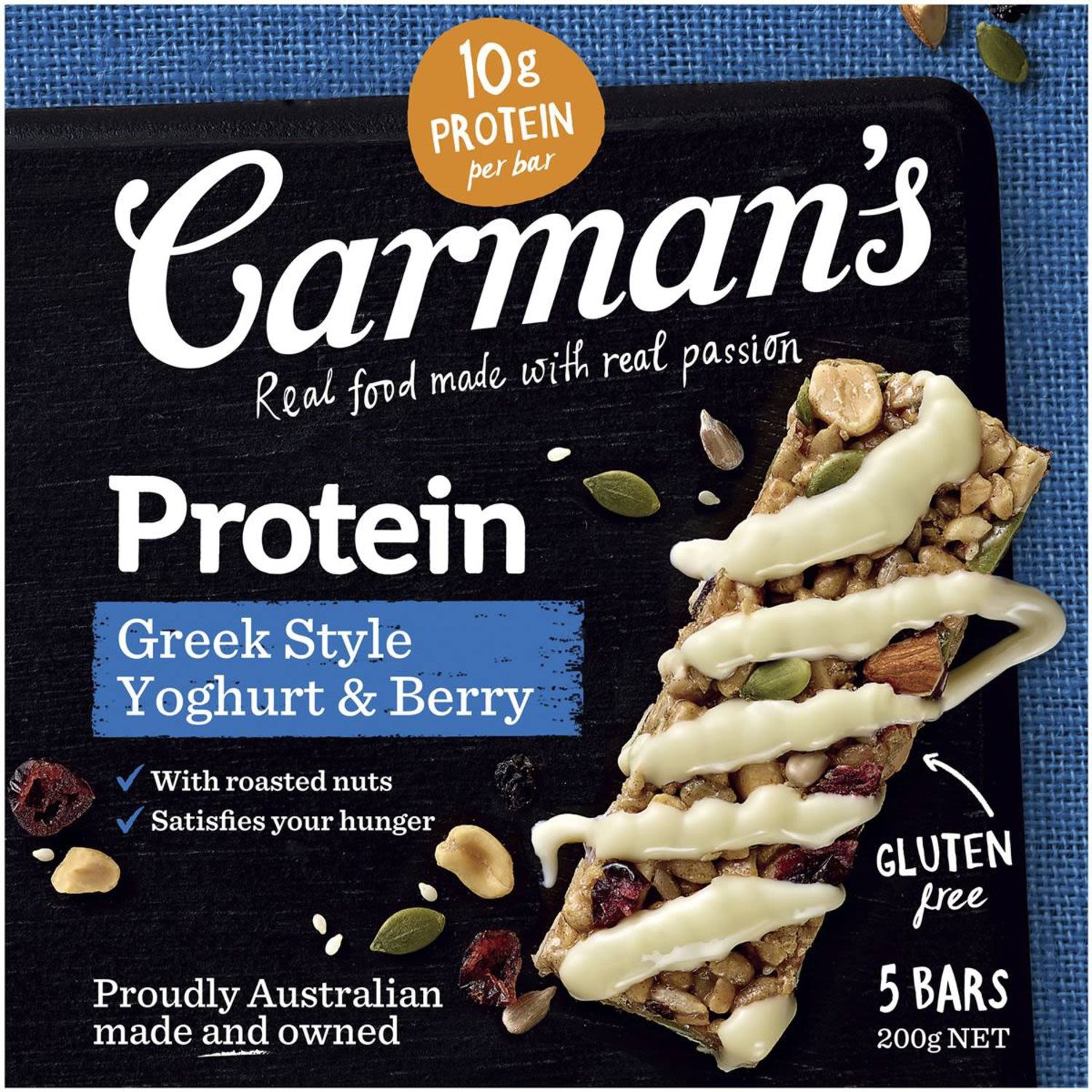 Carmans Greek Yoghurt And Berry Protein Bars 5 Pack