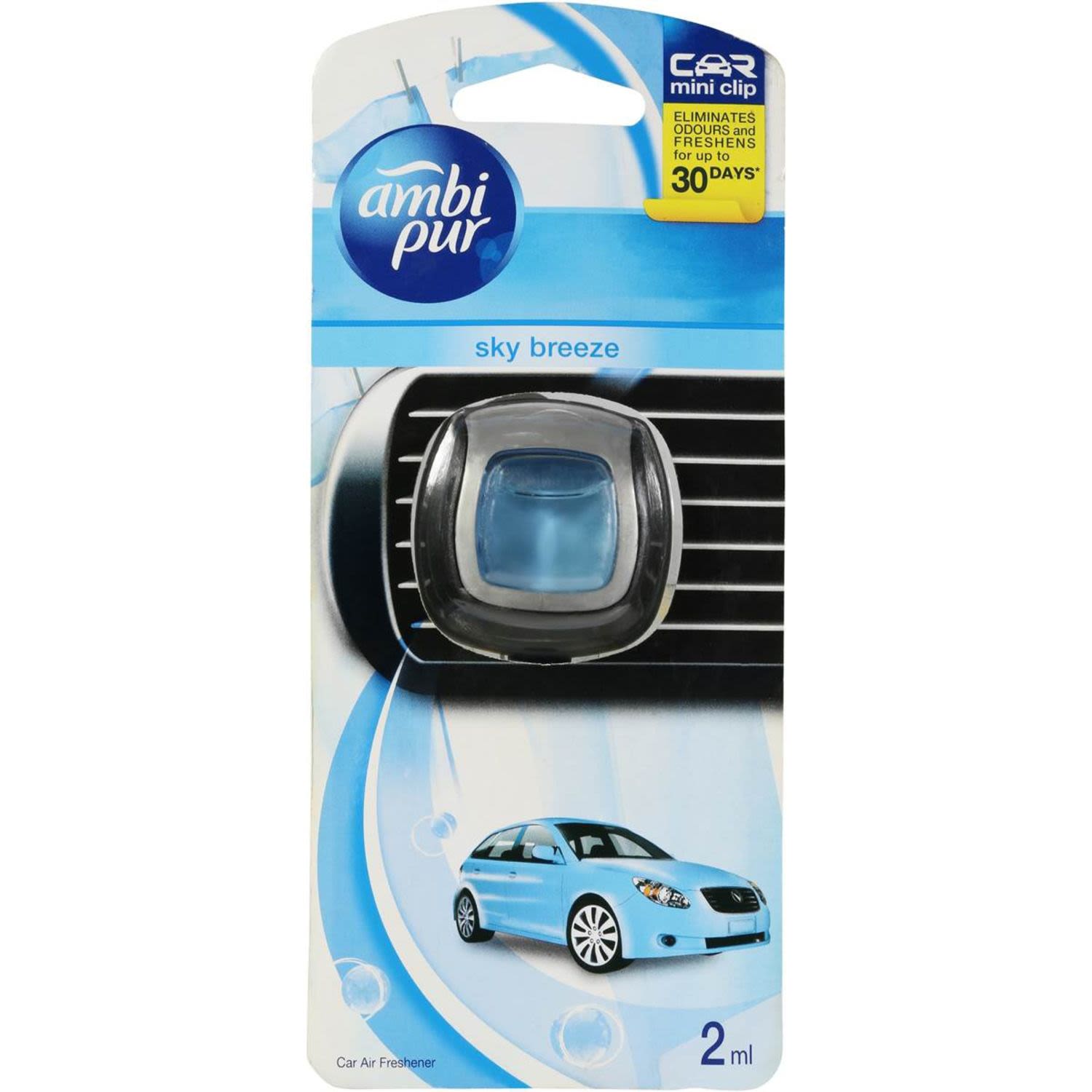 Ambi Pur Mini Clip Car Air Freshener Sky Breeze 2ml