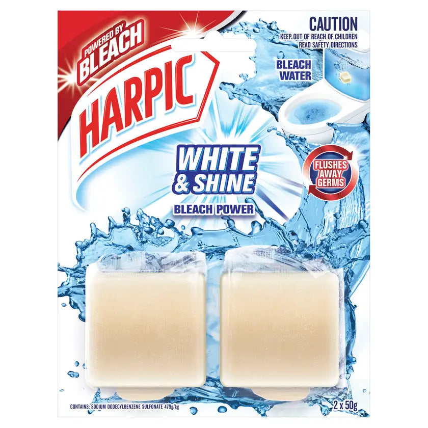 Harpic White & Shine Bleach Toilet Cistern Block 2pk
