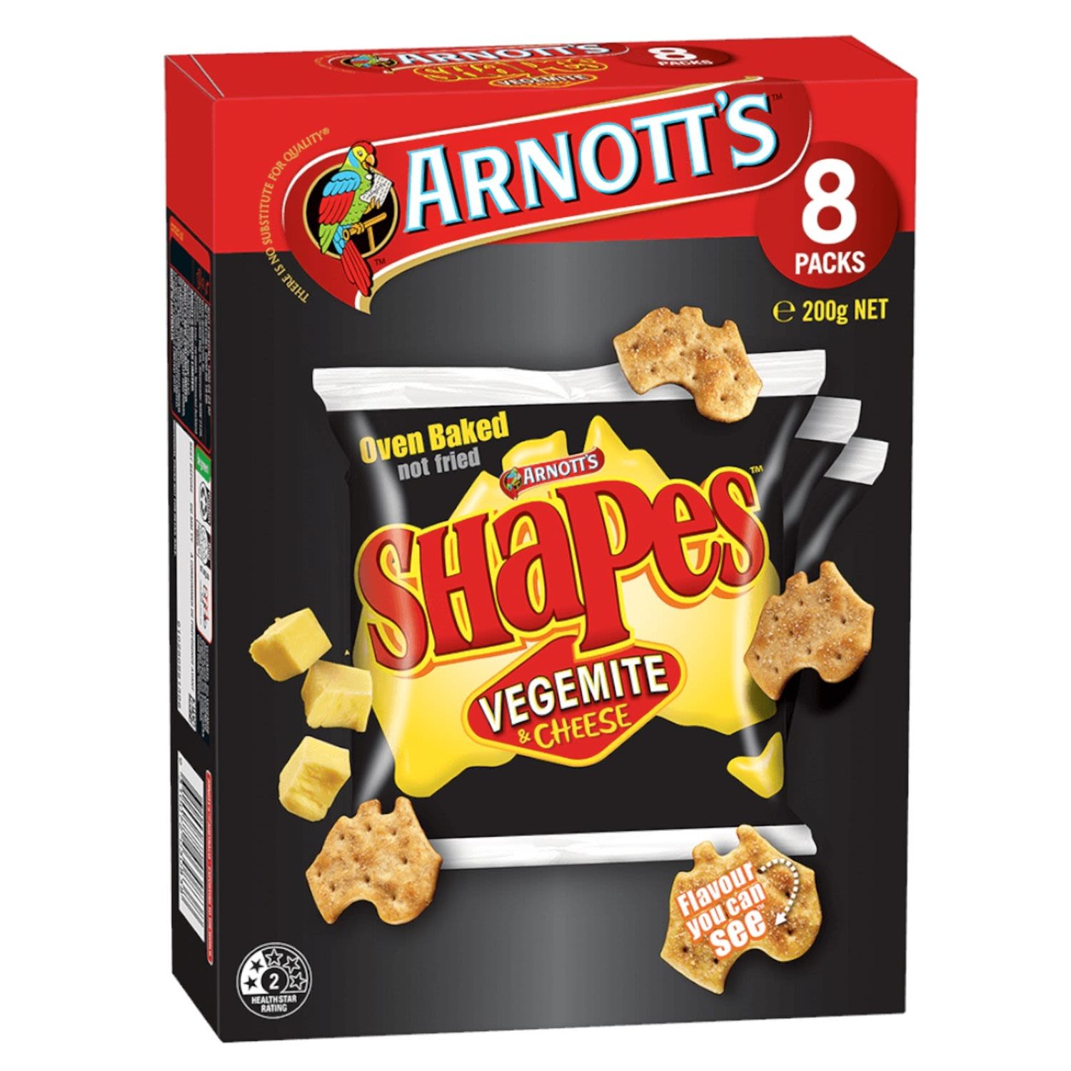 Arnotts Shapes Vegemite & Cheese 8pk