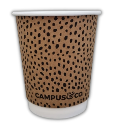 Campus & Co Eco PLA Double Wall Coffee Cup Abstract on Kraft 25Pk
