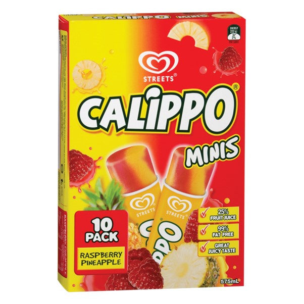 Calippo Mini Water Ice Raspberry & Pineapple 10 Pack