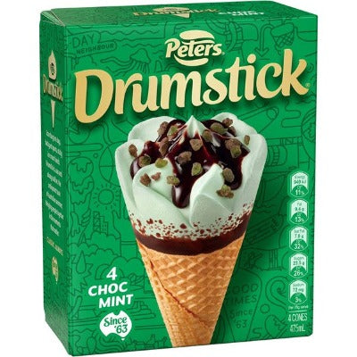 Drumstick Ice-cream Choc Mint 4x119ml