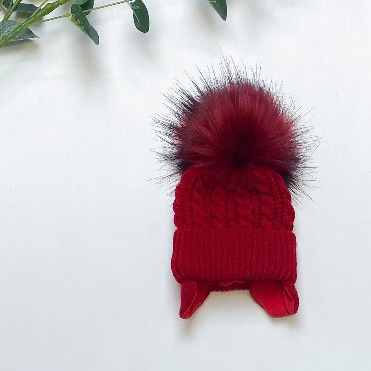 Baby Topsy Pom Pom Hat / Red
