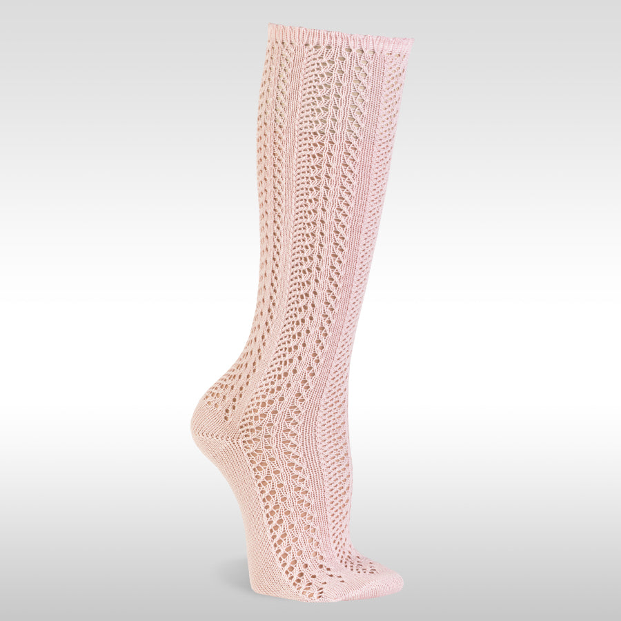 JC 31950 Perle Openwork Knee High Sock / Pale Pink