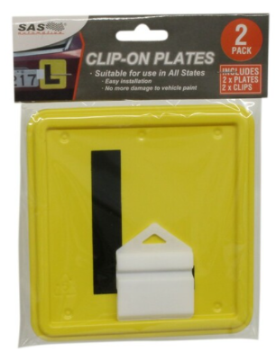 L Plate Clip On 2 pack
