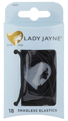 Lady Jayne Elastic Thin Black 18pk