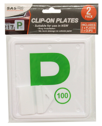 P Plate Green Clip On 2 pack