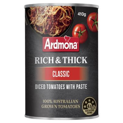 Ardmona Classic Rich & Thick Diced Tomatoes With Paste 410g