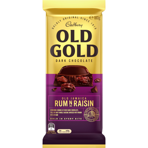Cadbury Old Gold Rum & Raisin Block 180gm