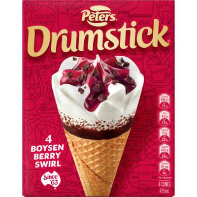 Drumstick Ice-cream Boysenberry 4x119ml