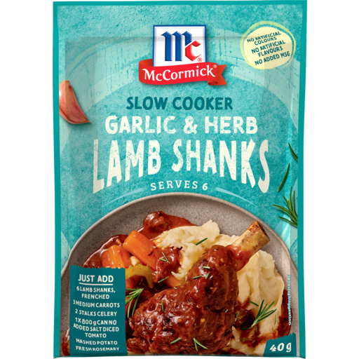 McCormick Slow Cooker Garlic Herb Lamb Shank 40gm