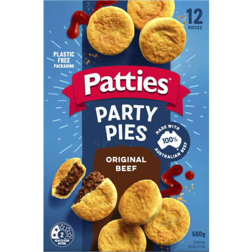 Patties Party Pies Classic Beef 12 Pack