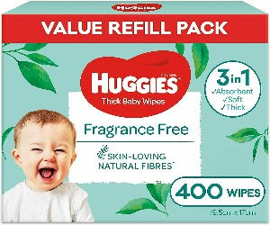 Huggies Fragrance Free 400 Baby Wipes