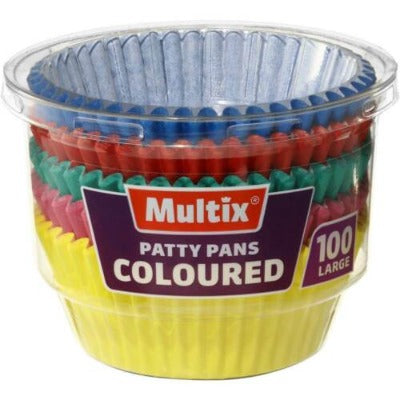 Multix Patty Pans Large Coloured 100pk