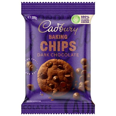 Cadbury Dark Chocolate Baking Chips 200g